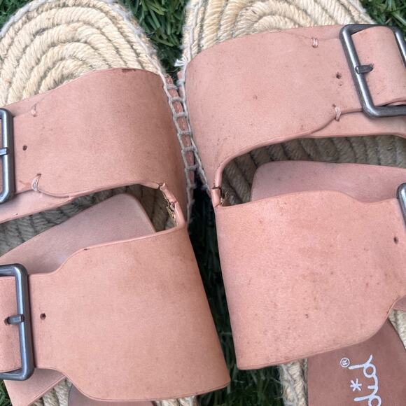 Splendid Anthropologie Blake Buckle Espadrille Double Strap Slides Sandals 7.5 - Picture 7 of 10